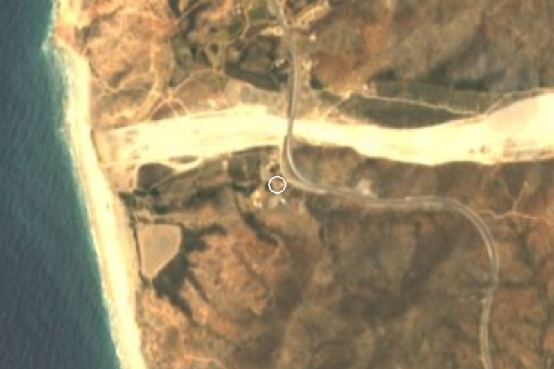 Vista satelital de Playa Migriño, Baja California Sur
