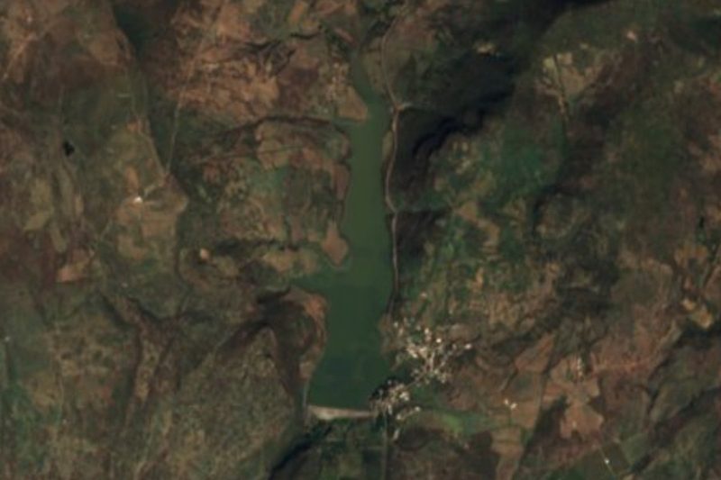 Vista satelital de Presa La Codorniz, Aguascalientes