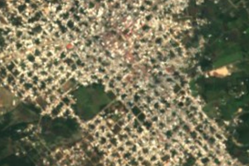Satellite view of the town of Las Margaritas, east of Comitán, Chiapas