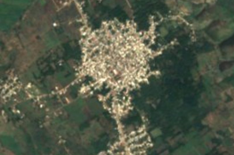 Vista satelital del pueblo de Socoltenango, al oeste de Comitán, Chiapas