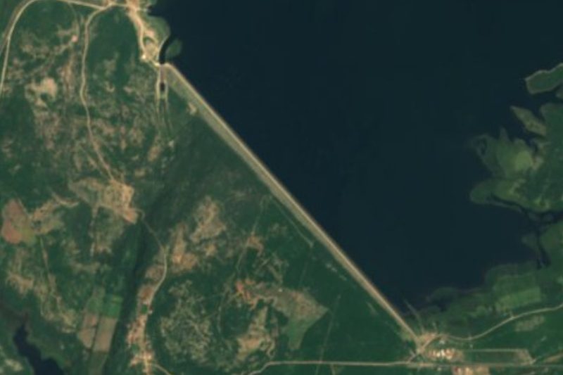 Vista satelital de Presa El Sabino, Sinaloa