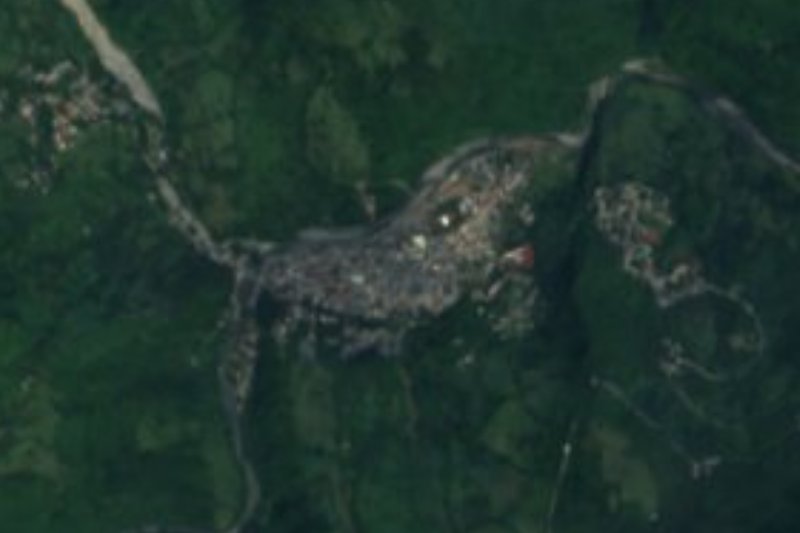 Vista satelital de Huehuetla, Hidalgo