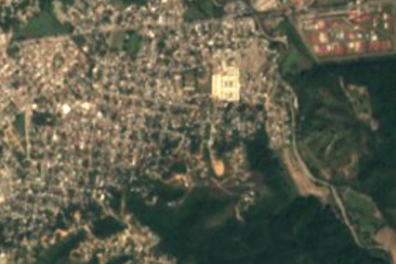 Vista satelital de Ixtapa en el valle al norte de Puerto Vallarta, Jalisco