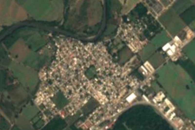 Vista satelital de Las Juntas, al norte del aeropuerto de Puerto Vallarta, Jalisco