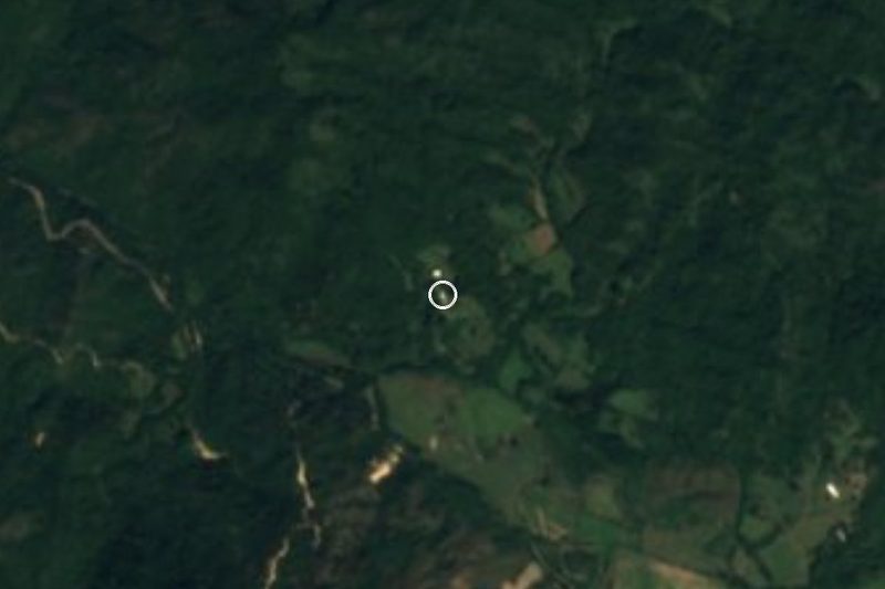 Vista satelital del bosque alrededor de Rancho Primavera, cerca de El Tuito, Jalisco