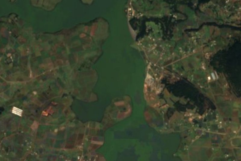 Satellite view of Presa Danxhó, Estado de México