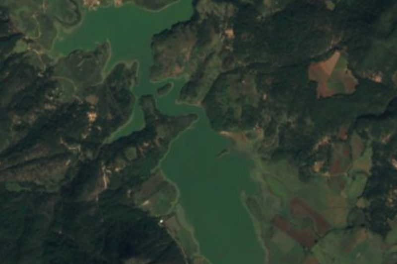 Vista satelital de Presa Corrinchis, Jalisco