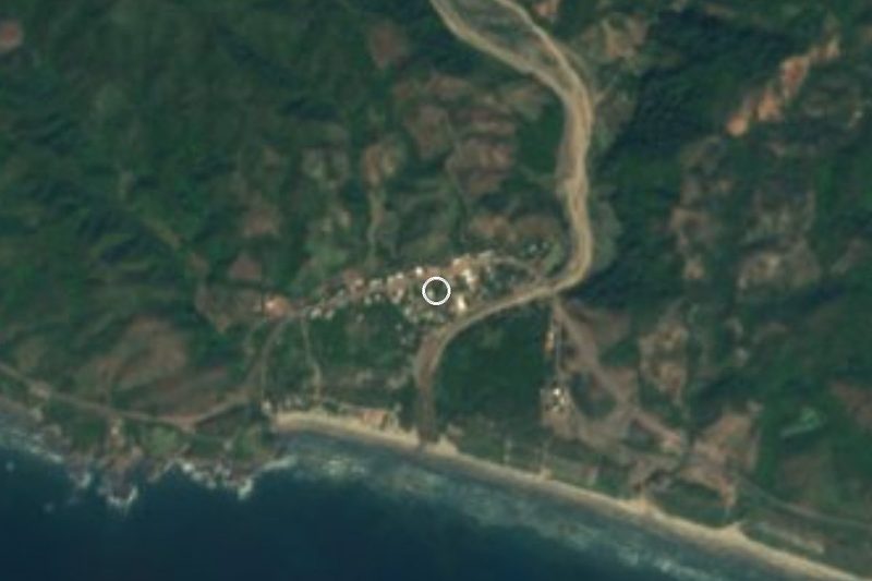 Vista satelital de Playa Chuquiapan, Michoacán