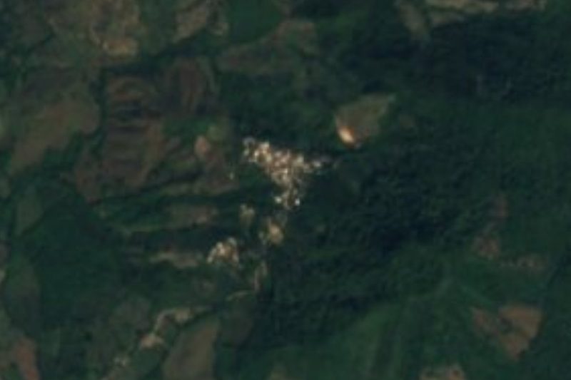 Vista satelital de Altavista en los cerros al oriente de La Peñita, Nayarit
