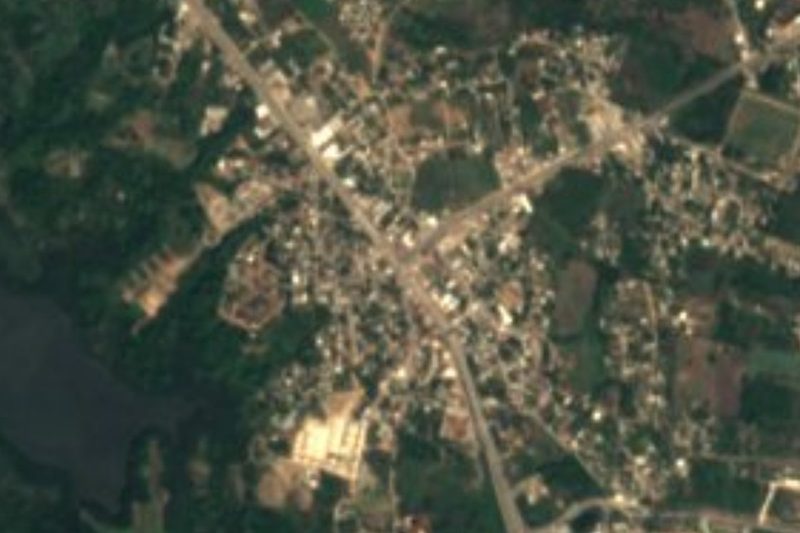 Vista satelital de Mezcales sobre la carretera 200, Nayarit