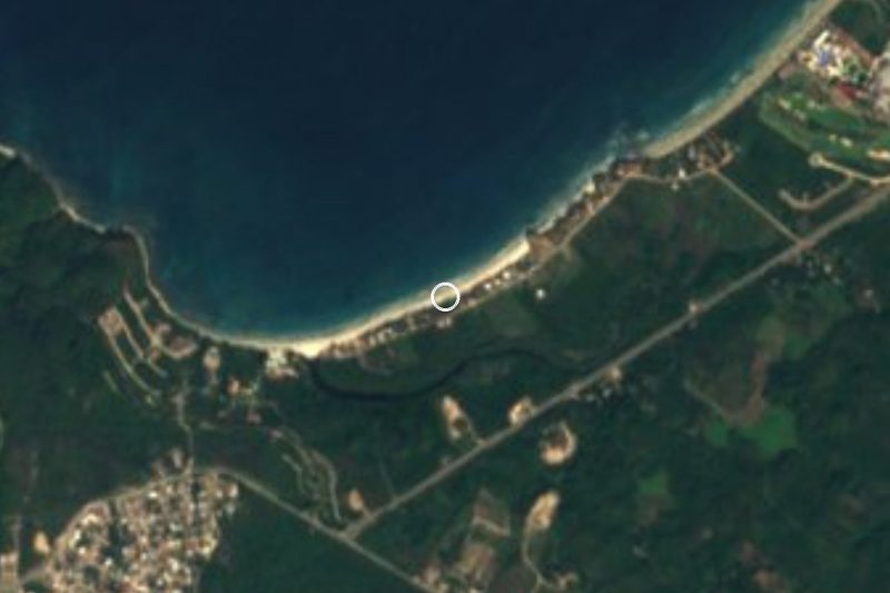 Vista satelital de Playa Careyeros en la costa de Punta de Mita, Nayarit
