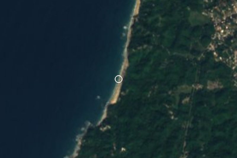 Vista satelital de Playa Patzcuarito al sur de Sayulita, Nayarit