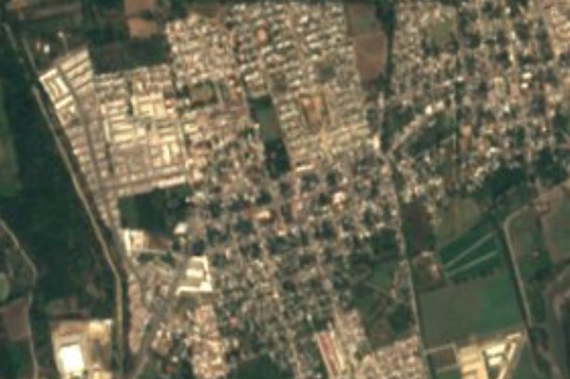 Vista satelital de San Vicente en el Valle de Banderas, Nayarit