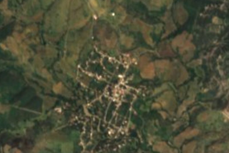 Vista satelital de Ahuatlán en la selva baja del oriente del valle de Matamoros, Puebla