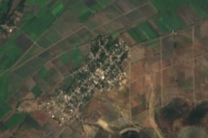 Vista satelital de Buenavista de Benito Juárez, en las tierras bajas de Chietla, Puebla