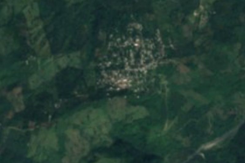 Satellite view of Buenos Aires, a hillside village of Jopala in the Sierra Norte, Puebla