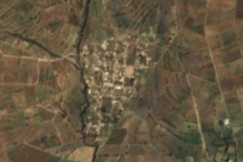 Satellite view of Carmen Serdán among the fields of the Tepeaca valley, Puebla