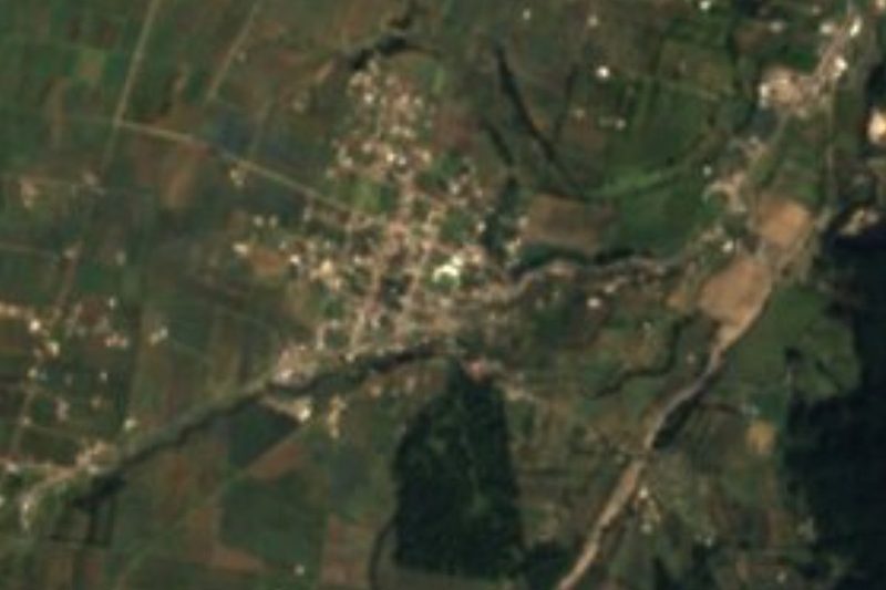 Vista satelital de Morelos entre los campos de Zaragoza, en la sierra nororiental, Puebla