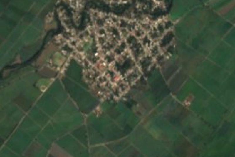 Vista satelital de San Felipe Ayutla en el valle de Matamoros, Puebla