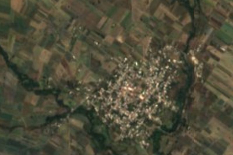 Vista satelital de San Jerónimo Tecuanipan, cerca de Cholula, Puebla