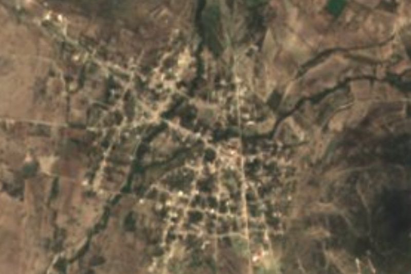 Vista satelital de Santa Cruz Huitziltepec, Molcaxac, Puebla