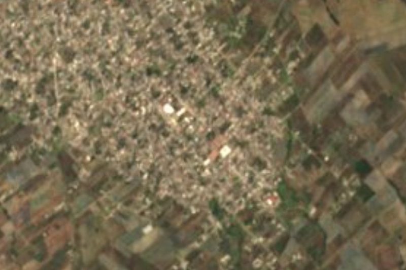 Vista satelital de Tepatlaxco de Hidalgo en las faldas de La Malinche, Puebla