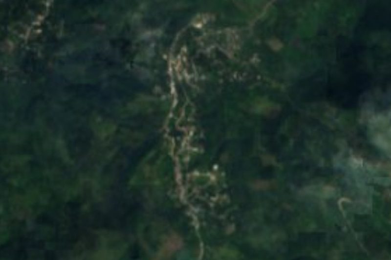 Vista satelital de Tlaltepango en las laderas boscosas de Tlaola, en la Sierra Norte, Puebla