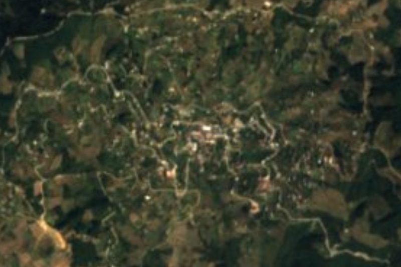Satellite view of Zoquitlán in the wet, forested Sierra Negra of south-eastern Puebla