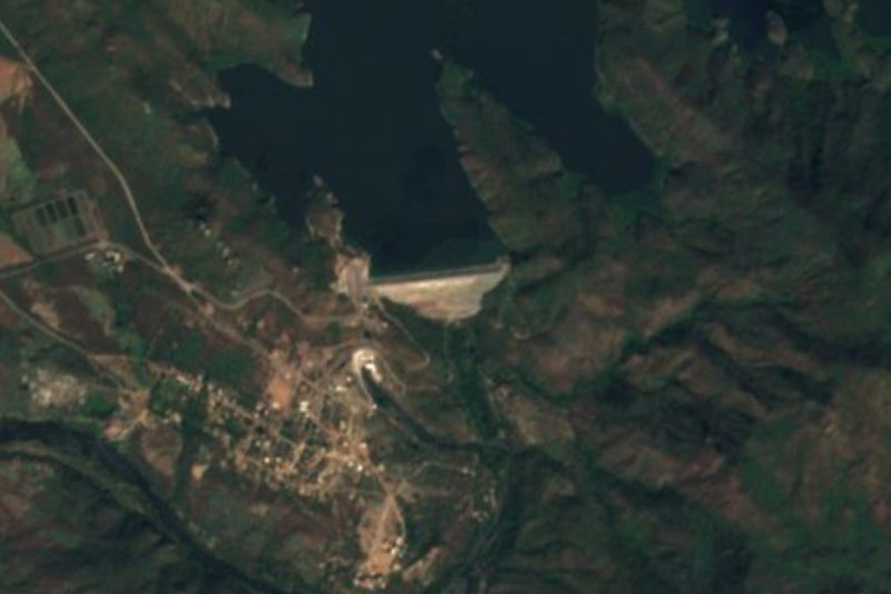 Vista satelital de Presa Humaya, Sinaloa
