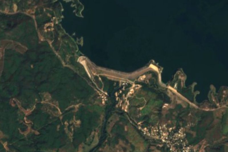 Vista satelital de Presa Sanalona, Sinaloa