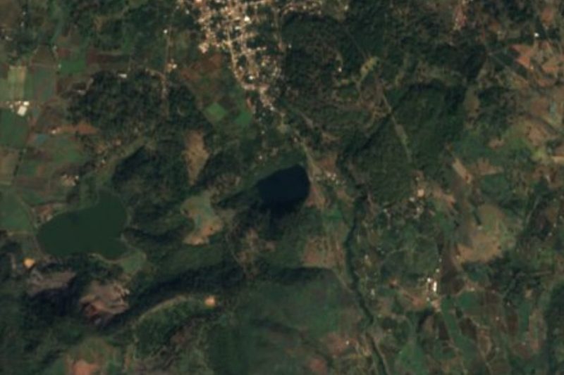 Vista satelital de La Alberca de Tacámbaro, Michoacán