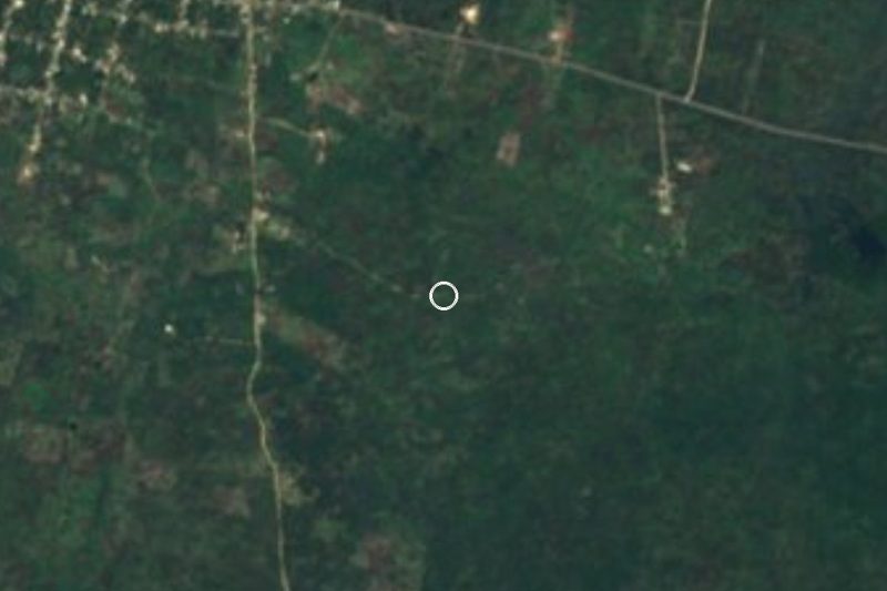 Vista satelital de Cenote Yaxbacaltún, Yucatán