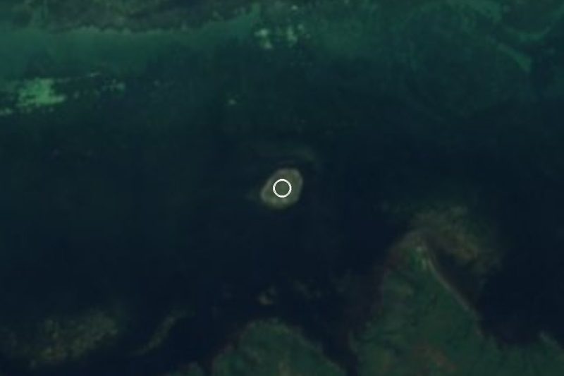 Vista satelital de Isla Cerritos, Yucatán