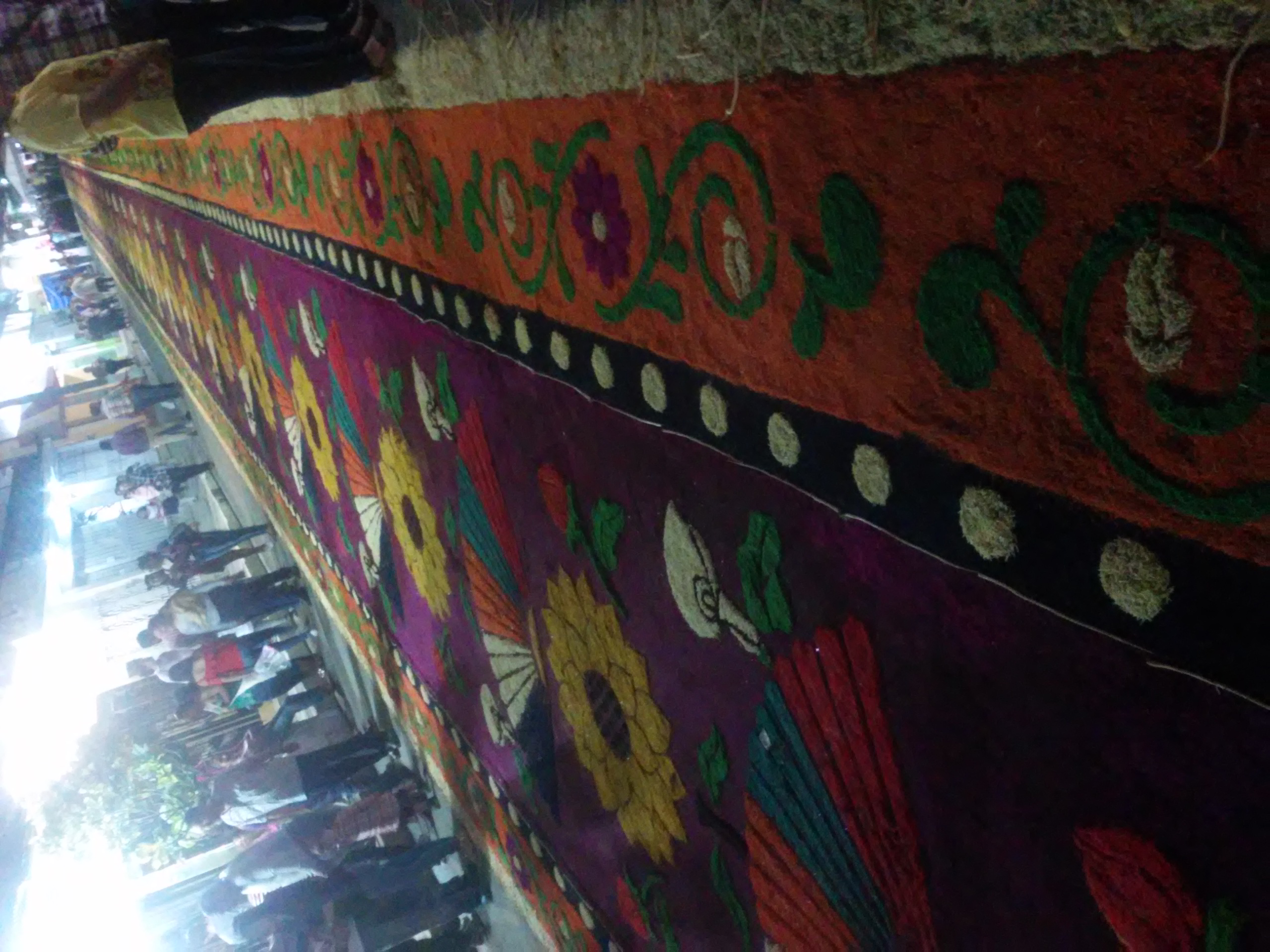Alfombra de Aserrín en la Feria de la Candelaria, Tuxtla Chico, Chiapas, México