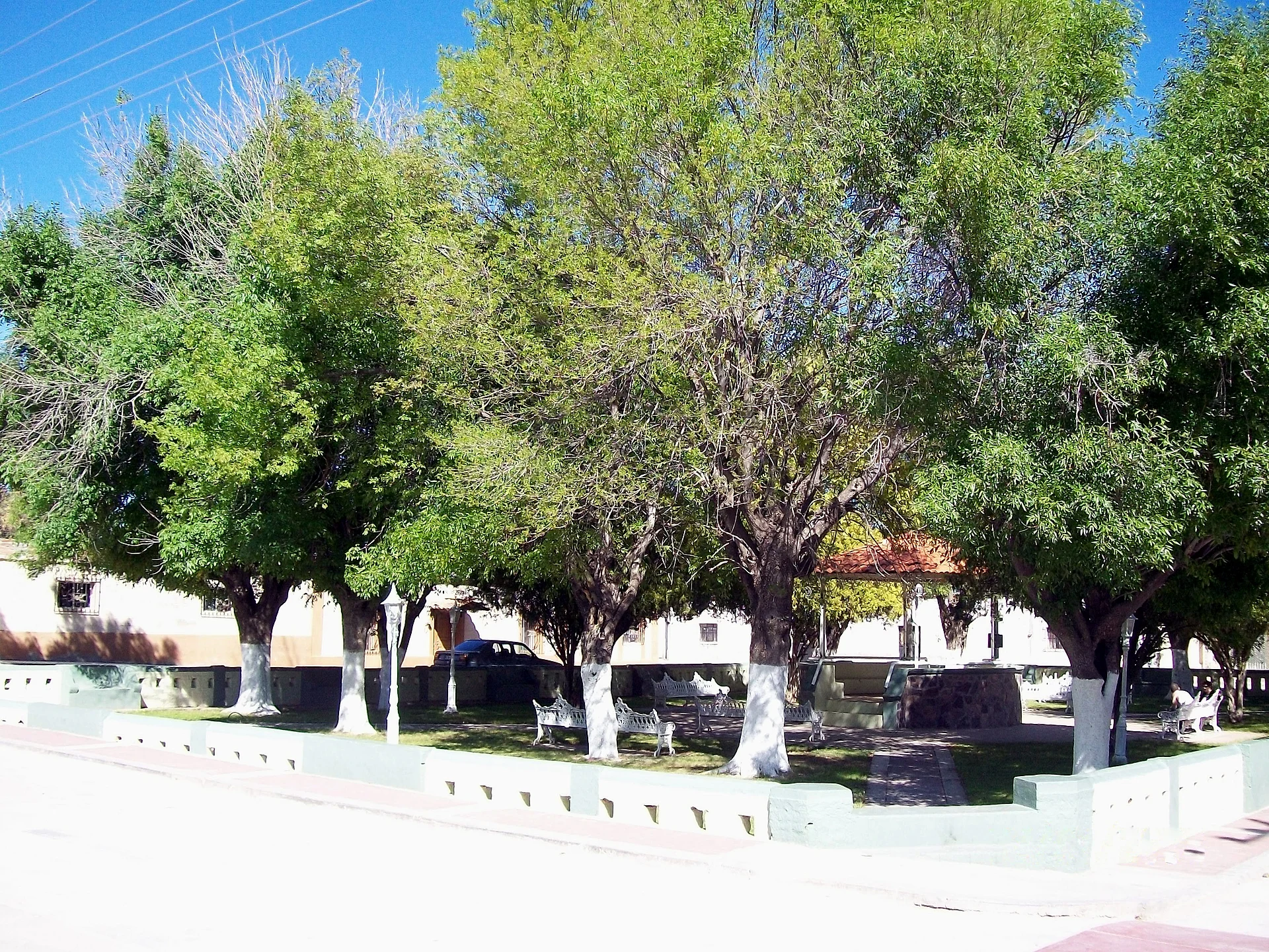La plaza municipal de Opodepe, Sonora