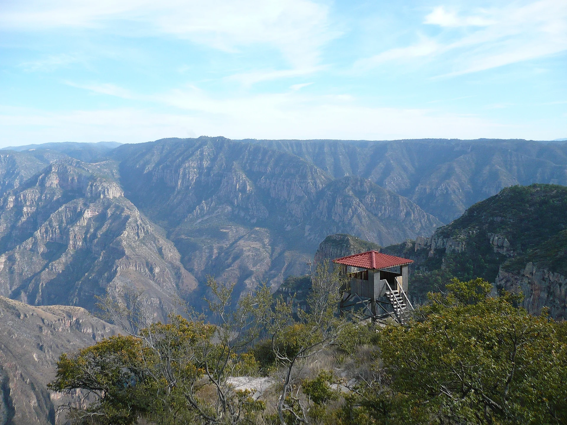 Lookout hut on the rim of the Barranca de Sinforosa near Guachochi, Chihuahua