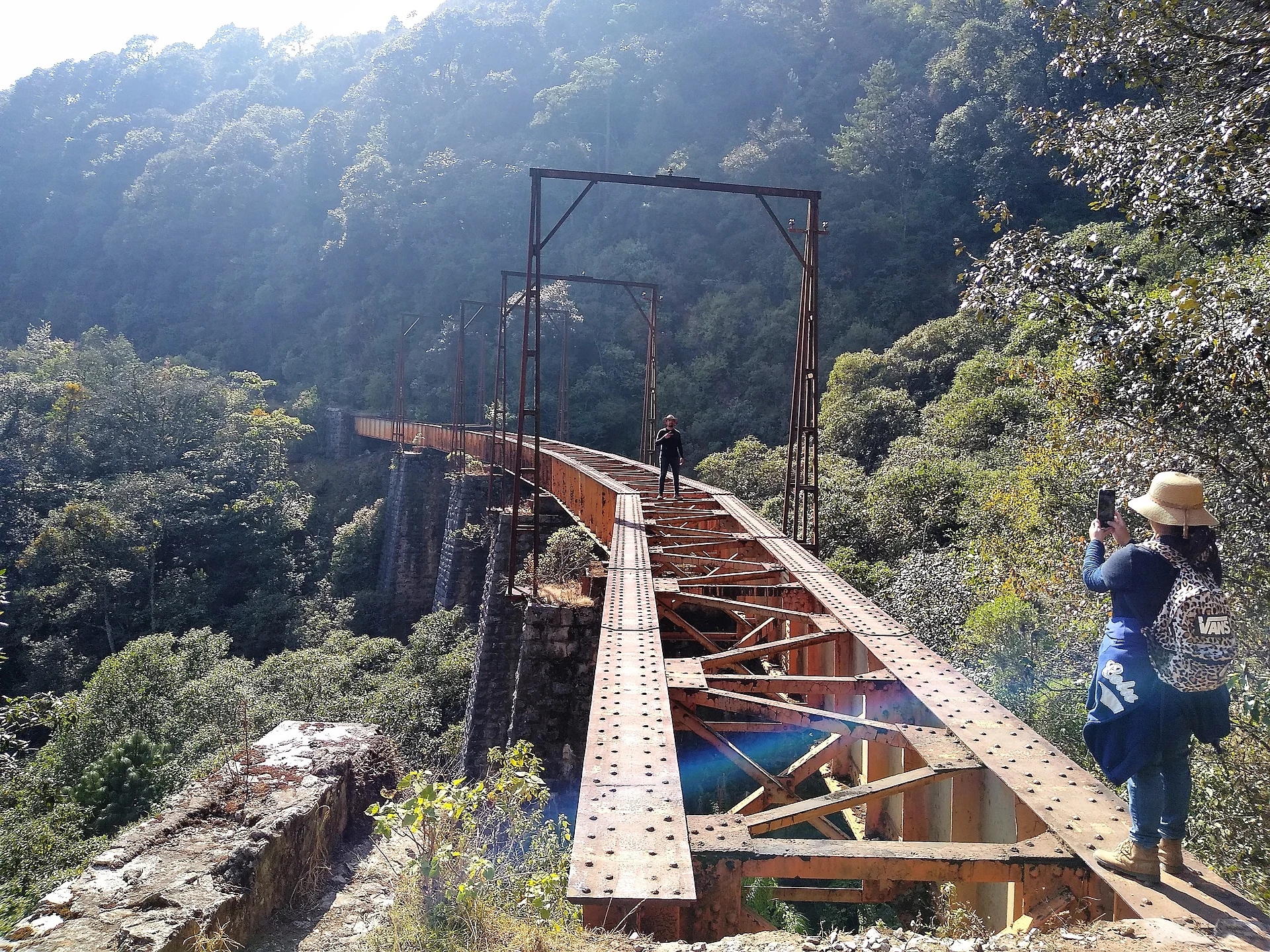 The 19th-century Wimmer railway bridge in the forested Cumbres de Maltrata, a short way below Boca del Monte, Puebla